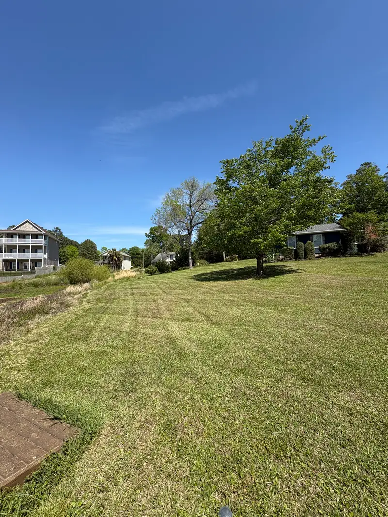 Wide open yard mowed end to end
