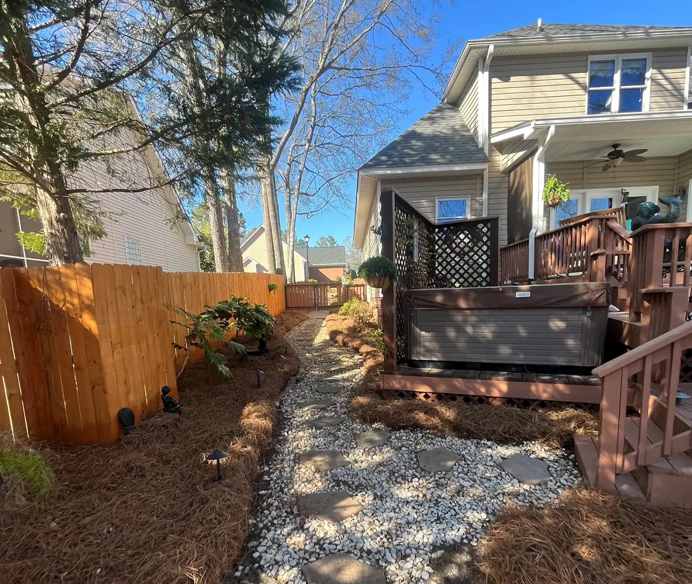 rock walkway installation